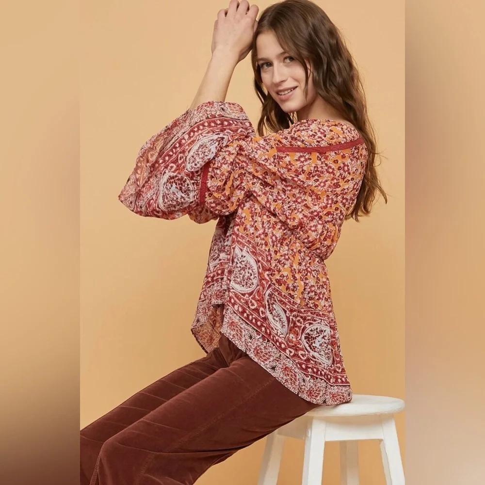 Free People Lorraine Tiered Kimono Top